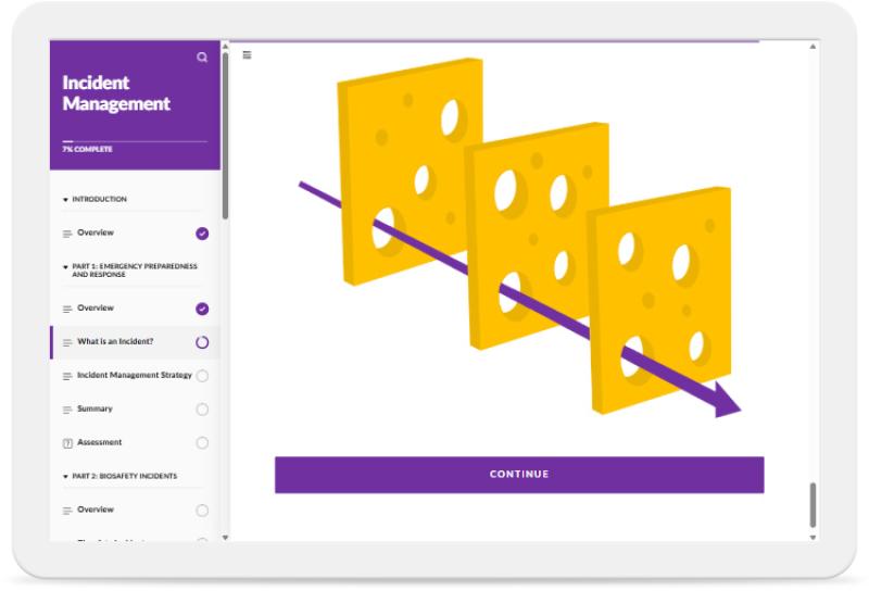 Screenshot of the Incident Management eLearning course.